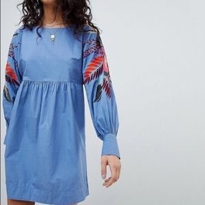 Free People Obsessions Embroidered Mini Dress